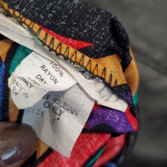 vintage vibrant feather print midi 90s skirt - Picture 5 of 5